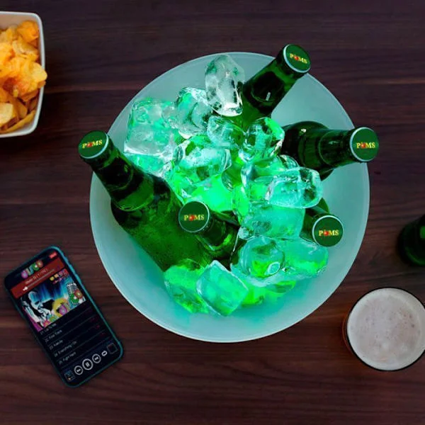 Monitoiminen Ice Cube Bucket - LED - Bluetooth-kaiutin - 7 väriä - Ladattava - IPX4