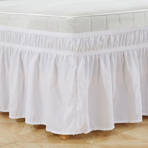 Sengekappe Børstet Polyester Sengekappe Wrap Tre Sider Elastisk 100x190cm Snehvid