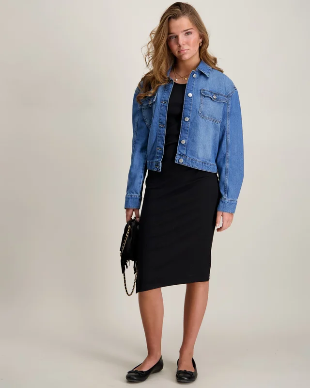 Kids ONLY KOGBELFAST LIFE S/L MIDI DRESS Schwarz Kleider Mädchen - Kids Brand Store