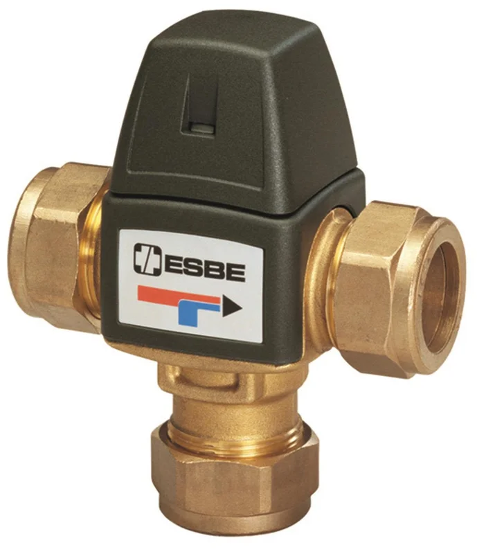 ESBE VTA323 Blandningsventil med klämringskoppling, 22 mm 35-60 °C, Installation