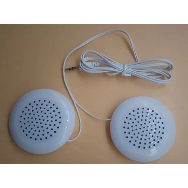 Mini Dual Phone Speaker 3.5mm Wired Stereo Portable Audio Speaker for Sleep, Travel, and MP3 MP4 iOS CD Player White