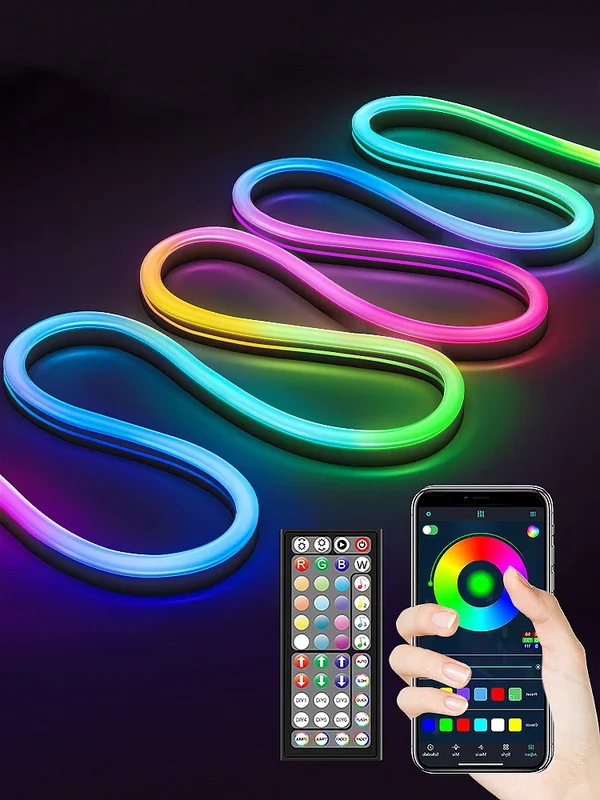 AliExpress - Outerdoo Neon-LED-Streifen, App und 44-Tasten-Fernbedienung, IP65, wasserdicht, flexibel, Neon-LED-Streifen, 24 V RGB-LED-Streifen, Neon-
