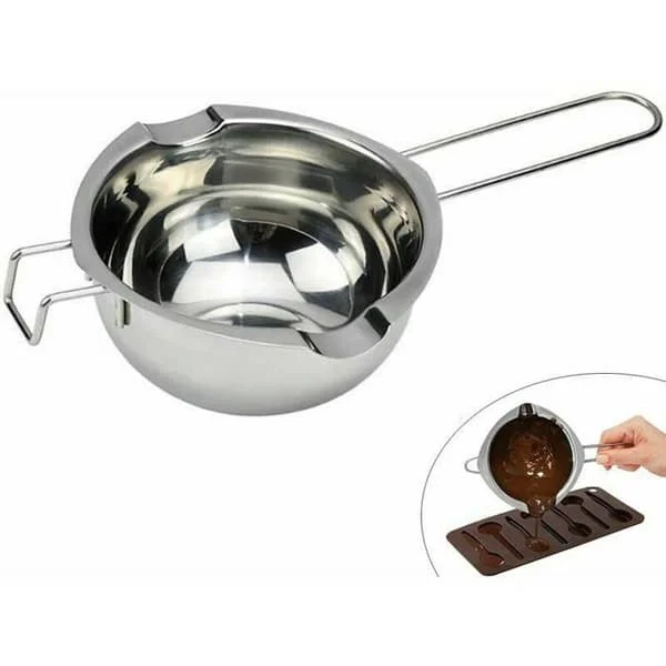 Smeltedigel for smør, sjokolade, godteri, ost, karamell. Høykvalitets smeltedigel/vannbadskål i rustfritt stål.