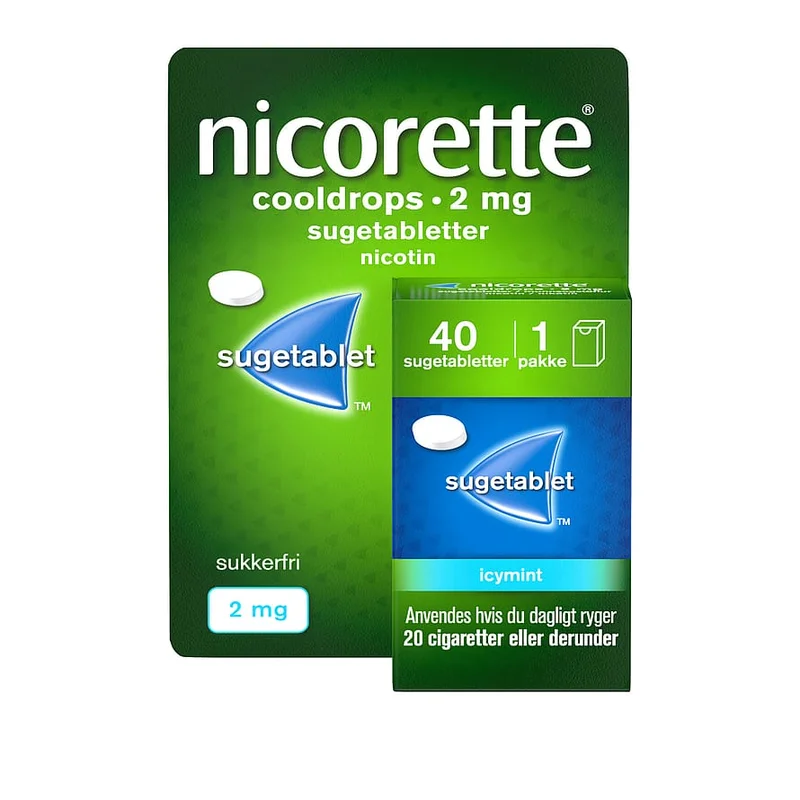 Nicorette Sugetablet Cooldrops Icymint 2 mg 40 stk, Medicin & Pleje, Rygestop, Nikotintabletter