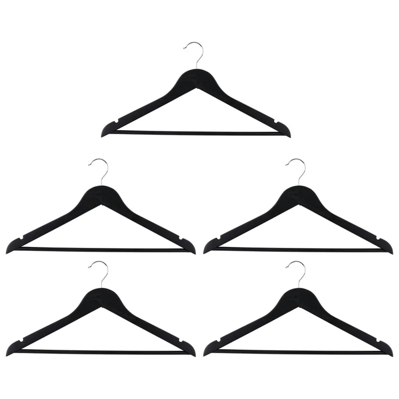 Alpina kleshengere 5-pk / svarte hengere til garderobe / til skjorter, bukser og jakker