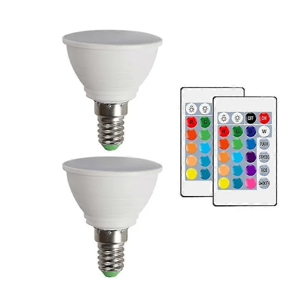 E14 LED Lampa Smart Lampa Färg Spotlight Neon Skylt RGB med Kontroller Ljus Belysning Dimbar
