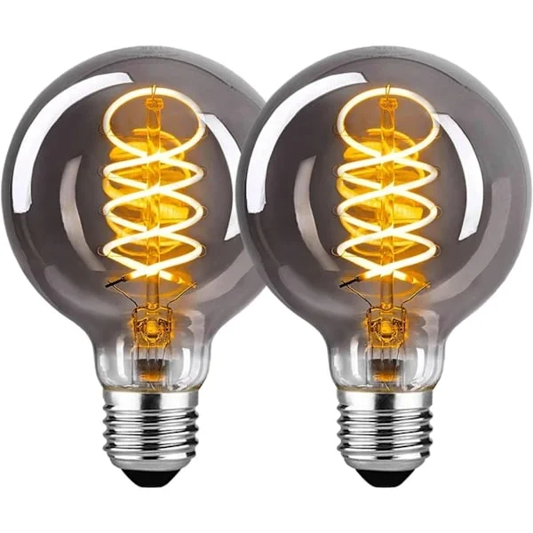 E27 LED-pære, E27 Vintage Dimbar Pære 4W G80 LED-pære E27 Varmhvit 2700K 360LM Edison Dekorativ Retro Pære Vintage Antikk Pære