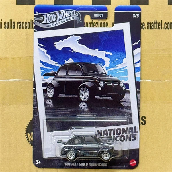 Hot Wheels Metal Modelbil | Klassisk Racerbil Legetøj til Bane | Mini Legeringskøretøj *Nr. 3 Fiat* No. 3 Fiat