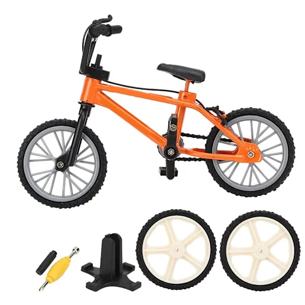Mini Mountain Bike Model Racing Toys 1/10 Dollhouse Accessories Craft Bicycle Desk Decoration Orange