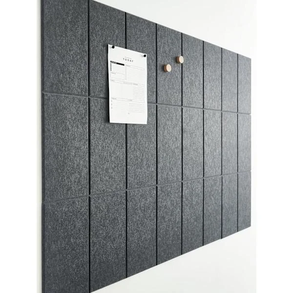 Sound Absorbing Acoustic Panel 12-pack 15x30cm Black Wall Panels Soundproofing and Bulletin Board Compatible with Office and Home