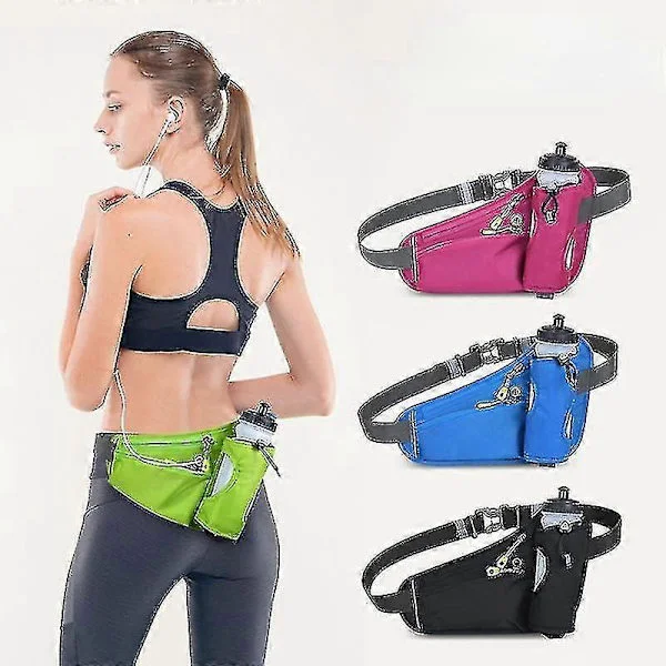 Running Waist Packs Water Bottle Holder Outdoor Camping Hiking Fitness Black