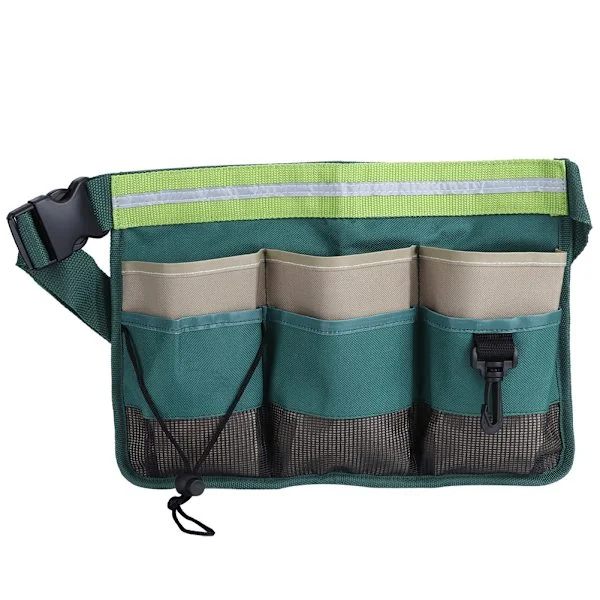 Multi Pocket Garden Tool Bag Waist Hanging Pouch Organizer with Adjustable Belt Garden Accessories