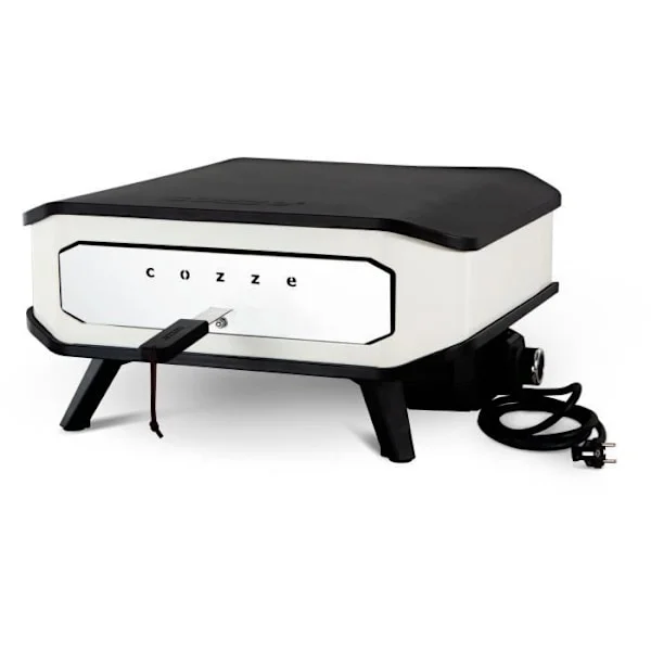 Elektrisk pizzaugn - COZZE - 2200 W - 60,5 x 60,5 x 30,5 cm - Svart / Vit