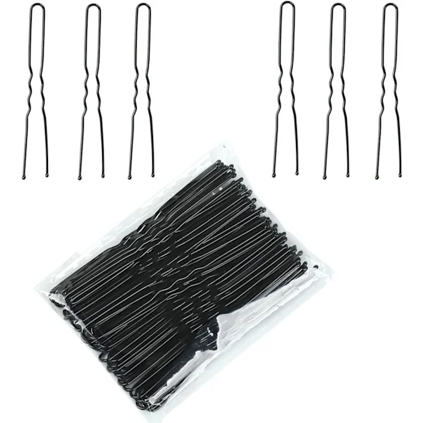 Hair Pins, U-shaped Hair Pins for Updos, 50 Pieces, Ideal (6 cm/2.36 inch) Black