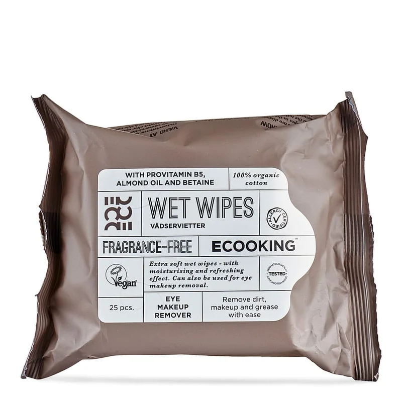 ECOOKING Wet Wipes Fragrance Free 25 stk, Hudpleje, Renseprodukter, Renseservietter