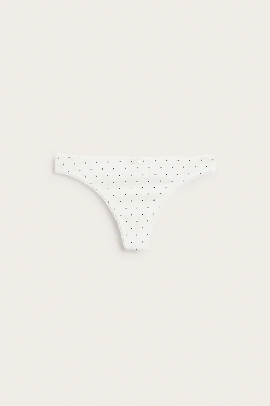 Kappahl | Stringtruse i pointelle Offwhite M | Dame
