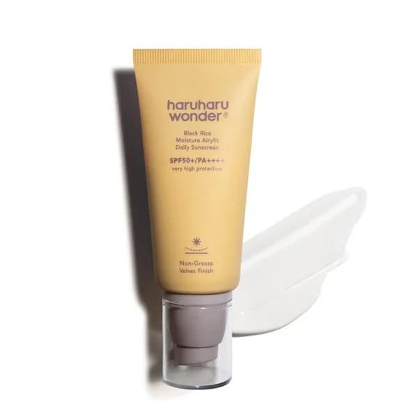 Black Rice Moisture Airyfit Daily Sunscreen 1.69fl.oz - Sammetfinish, Ingen Vit Hinna, Återfuktande, Koreansk Hudvård, Vegansk, Ren Skönhet