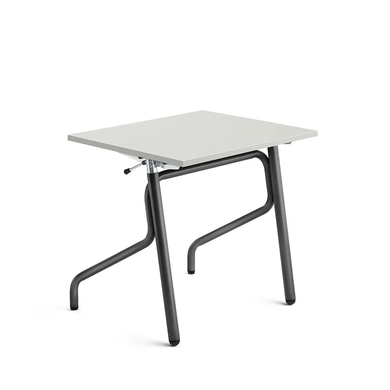 Sit-stand student desk ADJUST, 700x600 mm, high pressure laminate, grey, anthracite