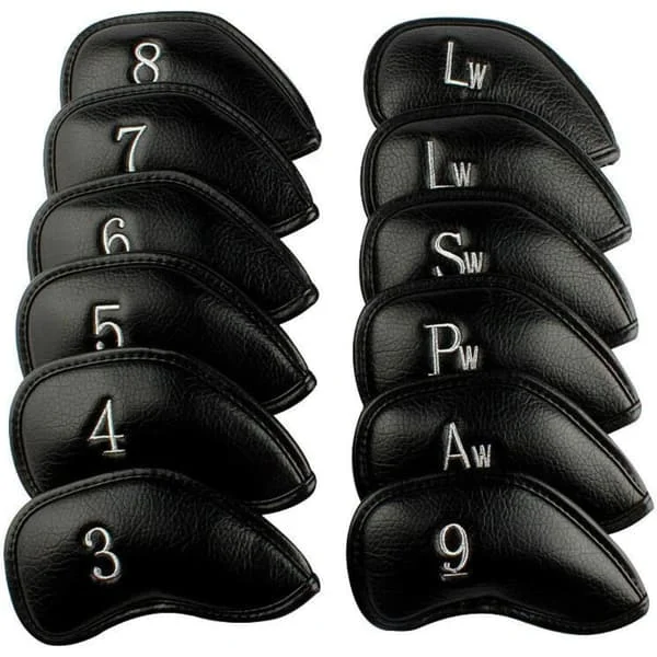 Golf Jern Headcovers, Syntetisk Læder Headcovers med Numre, Luksusværdi, Sæt med 12