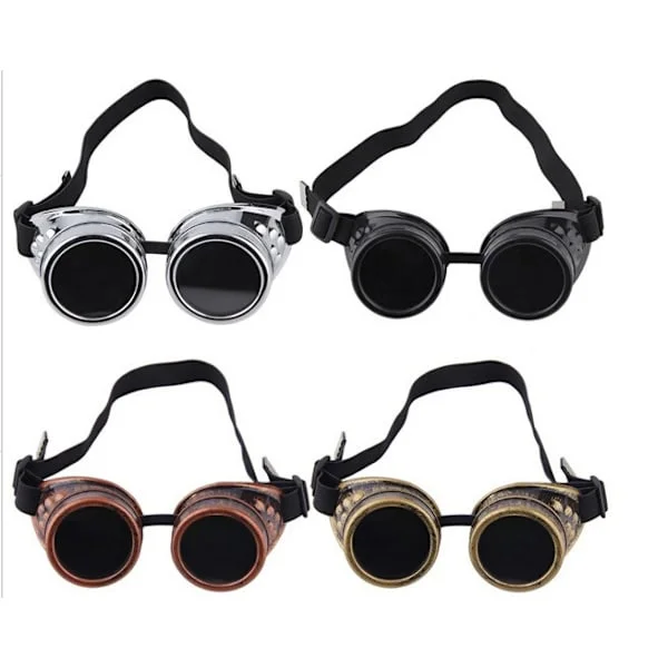 4 st Vintage Viktorianska Steampunk Glasögon Glasögon Svets Solglasögon för