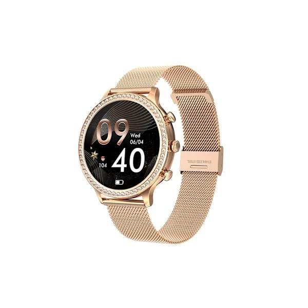 Diamant Smartwatch til Kvinder 1.32 Tommer Bluetooth Smartwatch Puls Fitness Tracker