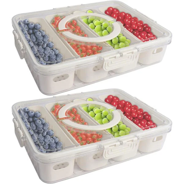 Fresh Food Storage Containers, Refrigerator Food Storage Containers for Fruit Salad, Vegetables, Clear, Sealed Container - 2 Pack