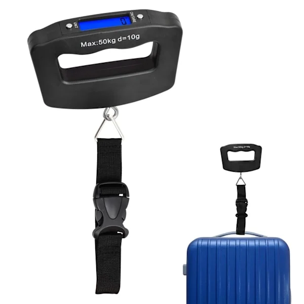 Digital bagagevåg, 50 kg (g/oz/kg/lb), Resväska våg, Digital bagagevåg, Portabel våg med krok, Bagagevåg, Hängande resevåg