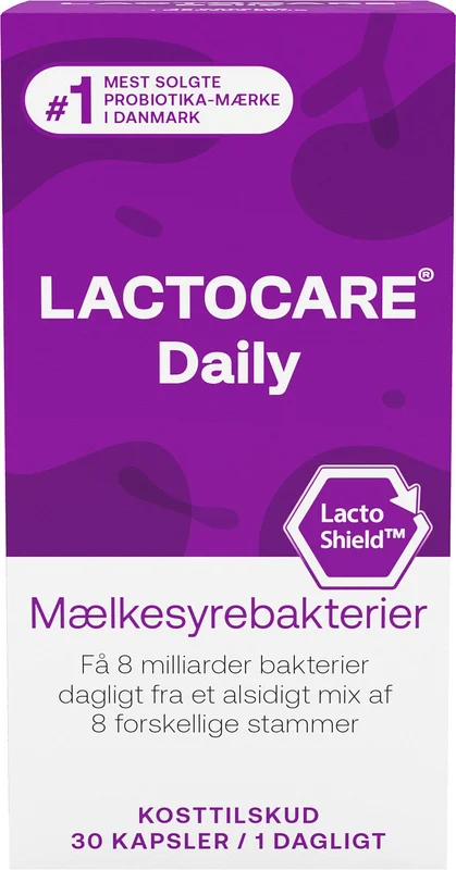 3 for 2 - Lactocare Daily Mælkesyrebakterier 8 mia. 30 kapsler, Helse & Madvarer, Ingredienser, Mælkesyrebakterier