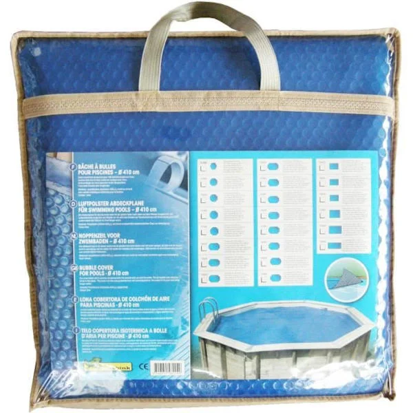 Boblefolie til træswimmingpool - UBBINK - Rektangulær 250x450 - Blå - 400 mikron