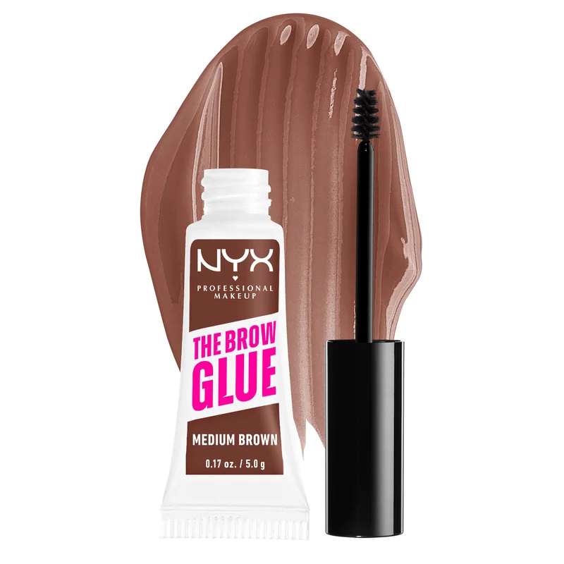 Nyx Professional MakeUp The Brow Glue Medium Brown 5g - Gel e mascara sopracciglia