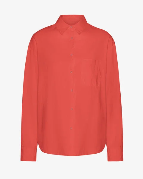Organic Oversized Shirt - Red Tangerine - Female - 2XL