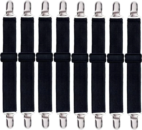 8-pack Bed Sheet Straps, Adjustable Fasteners for Fitted Sheets, H