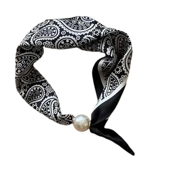Fashion Silk Scarves with Secure Beaded Magnetic Clasp Women Scarf Accessory Decorative Scarf Wrap Daily Use Multicolor{ROG}