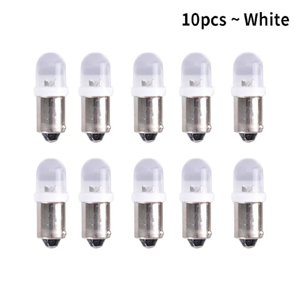10 ST BA9S LED-lampor Bil Instrument Cluster Lights-FX- Vit