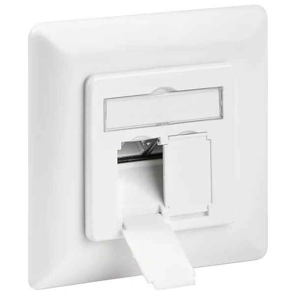 CAT 6 infälld nätverksuttag, Signalvit RAL 9003