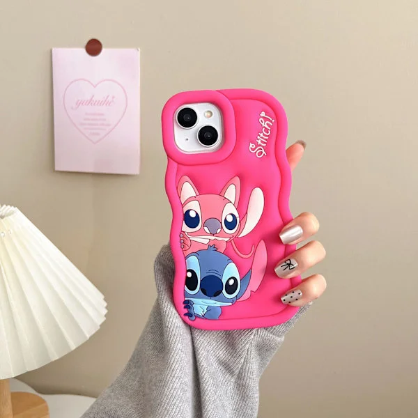 Stitch Silikonfodral - För iPhone Rosaröd iPhone X iPhone X Rosaröd iPhone X Rosaröd