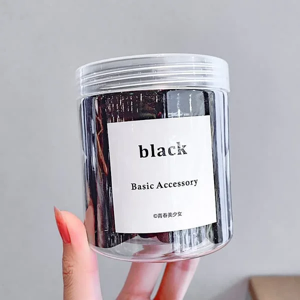 50 st Svarta Hårband, Sömlösa Bomulls Hårband, Elastiska Hårband som Inte Skadar Tjockt, Tungt och Lockigt Hår