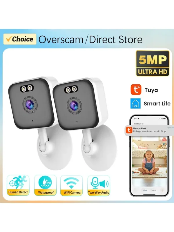 AliExpress - 5MP Tuya Smart Mini WLAN IP-Kamera Innen Kabellose Kompaktkamera Heimsicherheit Zwei-Wege-Audio CCTV-Überwachung Blockkamera