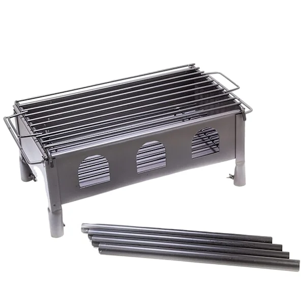 Hi, thank you for your interest in our Charcoal BBQ Grill. This grill features detachable legs for easy transport and storage, as well as a durable co
