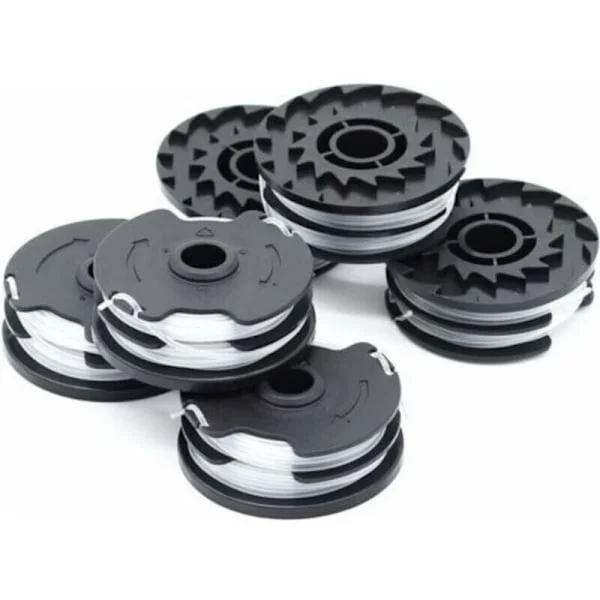 6 st. ersättningsspolar för LIDL Parkside batteridriven grästrimmer (PRTA 20-Li, PRT 550, PRT 300) 1,6 mm, 2 x 4 m