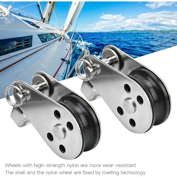 Marine Hjul, 2 stk 25mm Rustfrit Stål Nylon Hjul Lille Løftehjul til Båd Sejlads Kajak