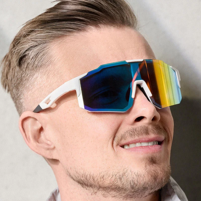 Red & White Wraparound Sports Sunglasses for Men - Sports sunglasses