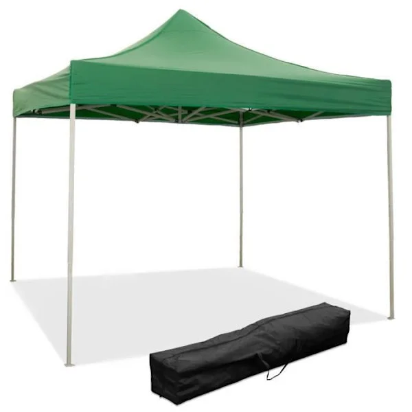 Tonnelle - 9007 - 3x3 m - Grön PVC-tyg - 100% vattentät - Fällbar