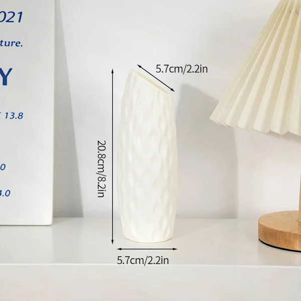 Modern Blomvas Plast Växtkruka Vit Imitation Keramiska Blomvaser Blomsterarrangemang Hem Vardagsrum Bröllopsdekor