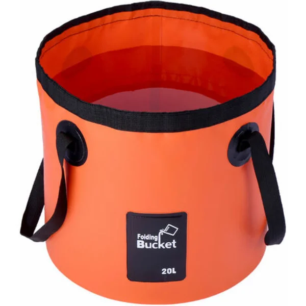 Sammenleggbar bøtte 20 liter - Bærbar sammenleggbar bøtte Vannbeholder for camping, fotturer, fiske, reise, oransje