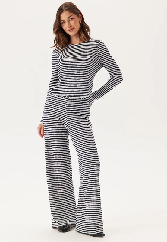 Object Collectors Item-Objaveri Lo Hw Pant-Cloud Dancer Stripes:Sky capta