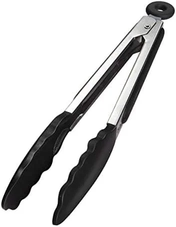 27x3.6cm Profesjonelle Kjøkken Tenger, Rustfritt Stål og Matsilikon Grill Tenger, Varmebestandige Kjøkken Tenger - Bl