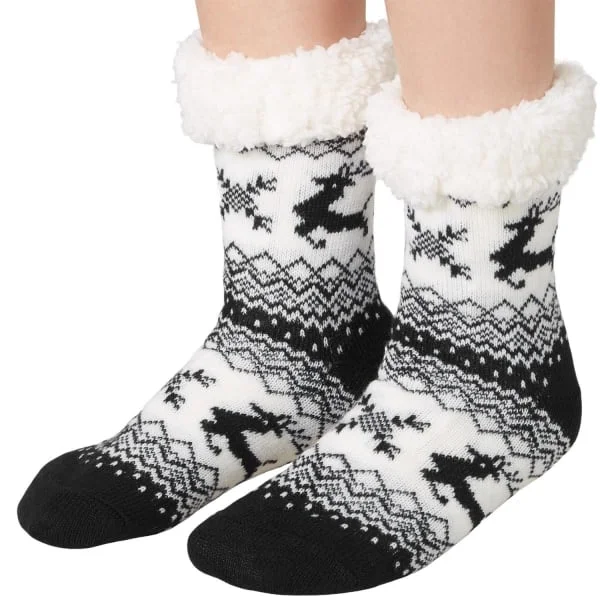 tectake Raggsockor med renmotiv svart-vit Vit 39-42