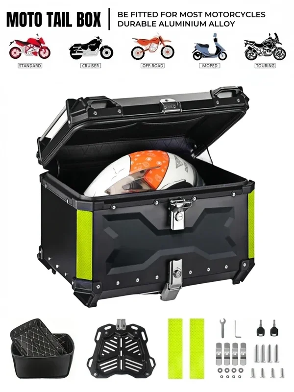 AliExpress - 45L/55L Universal Motorrad Top Box Aluminium Schwanz Box Motorrad Stamm Hinten Gepäck Fall Wasserdichte Motorrad Top Fall Toolbox