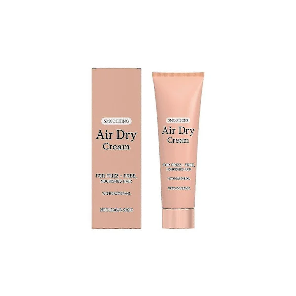 Smoothing Air Dry Cream for Hair Frizz Control with Castor & Coconut Oil, Weightless Styling Cream (2-Pack)